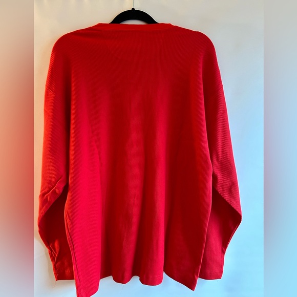 UNLIMITED MARLBORO MADE IN TAIWAN 100# COTTON RED HENLY MENS THERMAL SHIRT MED - Picture 2 of 5